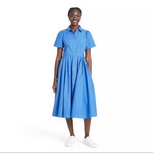 ALEXIS for Target Blue Short Sleeve Shirtdress